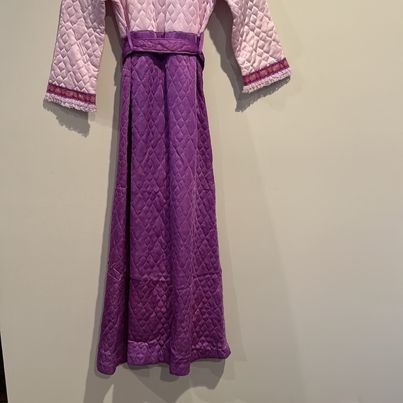 Vintage Quilted Pink & Purple House Coat Button Down Duster - Picture 10 of 14